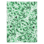 白い素朴緑のインターレース風変わり切り出し テーブルクロス (正面)