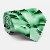 白い素朴緑のインターレース風変わり切り出し ネクタイ (ロール)