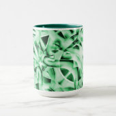 白い素朴緑のインターレース風変わり切り出し マグカップ (中央)