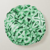 白い素朴緑のインターレース風変わり切り出し ラウンドクッション (裏面)