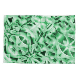 白い素朴緑のインターレース風変わり切り出し 枕カバー