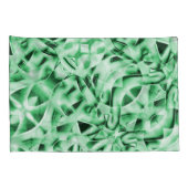 白い素朴緑のインターレース風変わり切り出し 枕カバー (裏面-右)