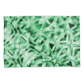 白い素朴緑のインターレース風変わり切り出し 枕カバー (正面右)