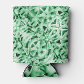 白い素朴緑のインターレース風変わり切り出し 缶クーラー (正面)