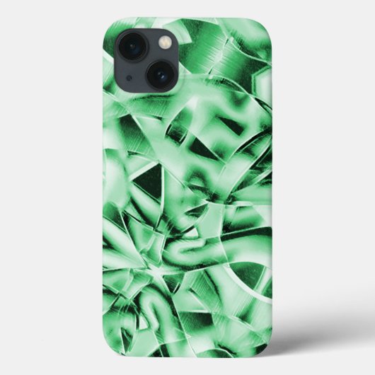 白い素朴緑のインターレース風変わり切り出し Case-Mate iPhoneケース (裏面)