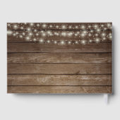 白い素朴花のギフトブック付き木樽 ゲストブック (裏面)