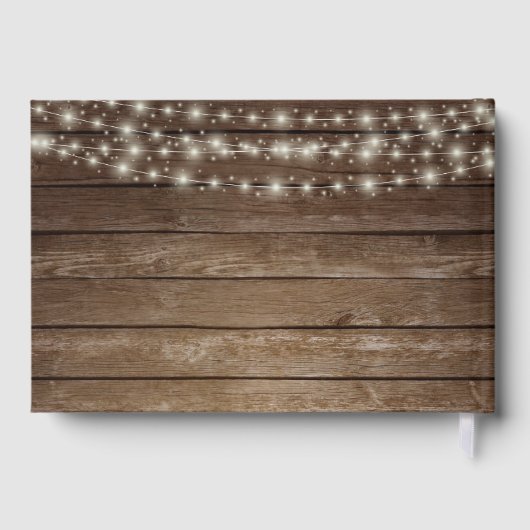 白い素朴花のギフトブック付き木樽 ゲストブック (裏面)