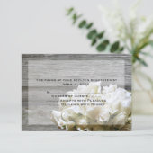 白い素朴花の返信カード 出欠カード (スタンド正面)