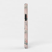 白い素朴開花と緑のピンクのフローラ Case-Mate iPhoneケース (裏面/右)