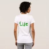 白い紫と緑のヴィンテージで愛の生活 Tシャツ (裏面フル)