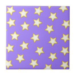 白い紫の幾何学星模様 タイル