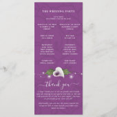 白い紫の水色カラユリ結婚花 プログラム (裏面)