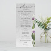 白い紫の水色カラユリ結婚花 プログラム (スタンド正面)