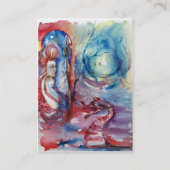 白い紫の赤の湖のモルガナとドラゴン 名刺 (裏面)