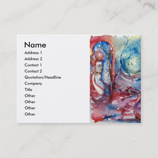 白い紫の赤の湖のモルガナとドラゴン 名刺 (正面)
