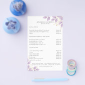 白い紫モダンのチラシ チラシ (シングル)