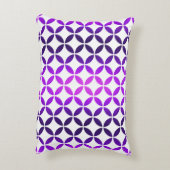 白い紫色の抽象芸術の円パターン アクセントクッション (裏面(縦))