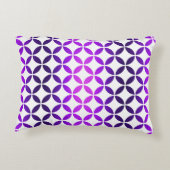 白い紫色の抽象芸術の円パターン アクセントクッション (裏面)