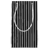 白い細い縦縞のギフトバッグ スモールペーパーバッグ (正面)