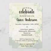 白い結婚アジサイのブライダルシャワー招待状 シーズンカード (正面/裏面)