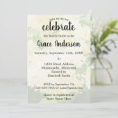 白い結婚アジサイのブライダルシャワー招待状 シーズンカード (スタンド正面)