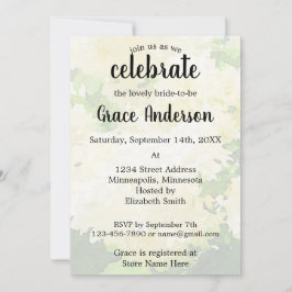 白い結婚アジサイのブライダルシャワー招待状 シーズンカード