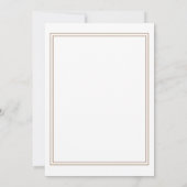 白い結婚エレガントなモダン結婚式 招待状 (裏面)