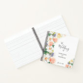 白い結婚サンゴのロマンチックな花模様ゲストブック ノートブック (内部)