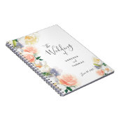 白い結婚サンゴのロマンチックな花模様ゲストブック ノートブック (右側)