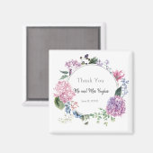 白い結婚ハイビ感謝していス花 マグネット (正面/裏面)