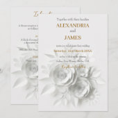 白い結婚フローラ 招待状 (正面/裏面)