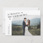 白い結婚式のフォトギフト サンキューカード (正面)