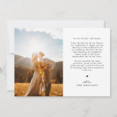 白い結婚式のフォトギフト サンキューカード (裏面)