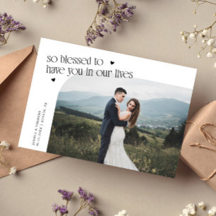 白い結婚式のフォトギフト サンキューカード