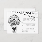 白い結婚式のマスンジャー瓶の招待返信カード 出欠カード (正面/裏面)