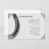 白い結婚式の銀製の蹄鉄 エンクロージャーカード (正面/裏面)