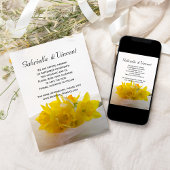 白い結婚式の黄色の水仙の日付を保存 招待状