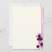 白い結婚式招待状とピンク色の花 招待状 (裏面)