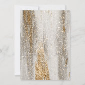 白い結婚式招待状と金ゴールドブラシストローク 招待状 (裏面)