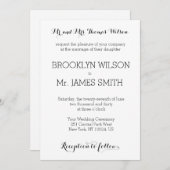 白い結婚式招待状 招待状 (正面/裏面)