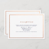 白い結婚披露宴の銅枠 招待状 (正面/裏面)