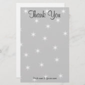 白い結婚星の淡い色のグレーありがとう。 便箋 (正面/裏面)