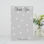 白い結婚星の淡い色のグレーありがとう。 便箋 (スタンド正面)