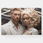 白い結婚服を着た夫婦 ゲストブック (裏面)