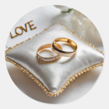 白い結婚枕に二つの指輪