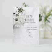 白い結婚花束R.S.V.P 出欠カード (スタンド正面)
