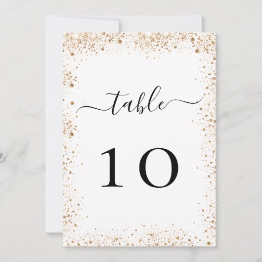 白い結婚金ゴールドのダストテーブル番号 (正面)