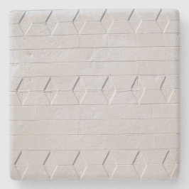 白い絵を描テクスチャウォール、正方形コースター ストーンコースター