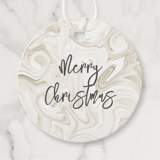 白い絵を描トーンのクリスマスの驚異結婚的な フェイバータグ (正面)