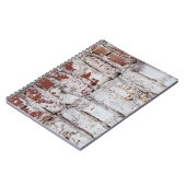 白い絵を描画質を剥がす古いレンガの壁 ノートブック (左側)